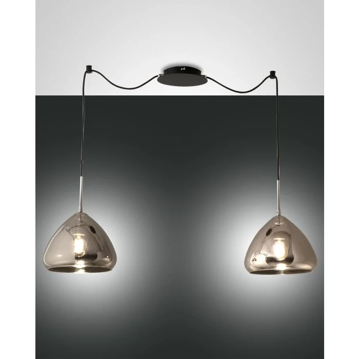 Fabas Luce Glow Lámpara Colgante Negro, 2 luces