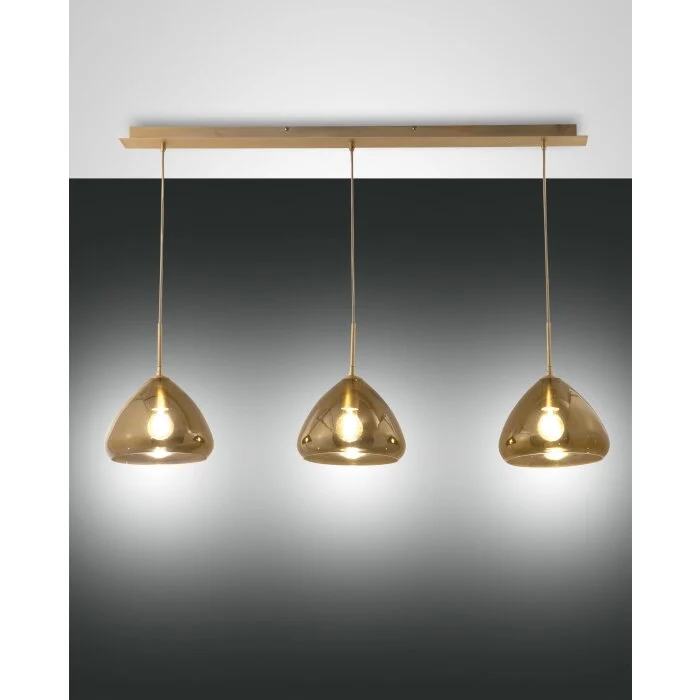 Fabas Luce Glow Lámpara Colgante Latón, 3 luces