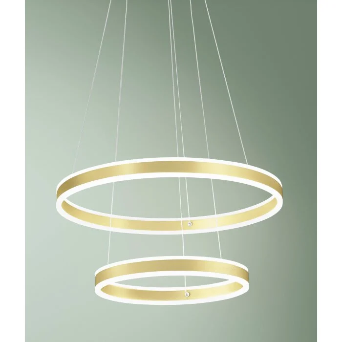 Fabas Luce Palau Lámpara Colgante LED dorado, 2 luces