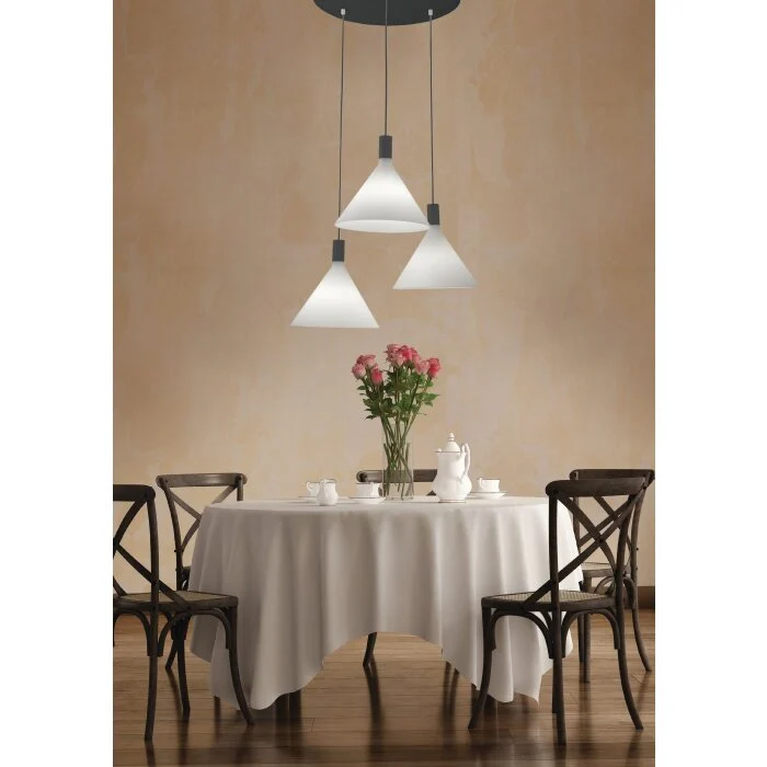Fabas Luce Vincent Lámpara Colgante Negro, 3 luces