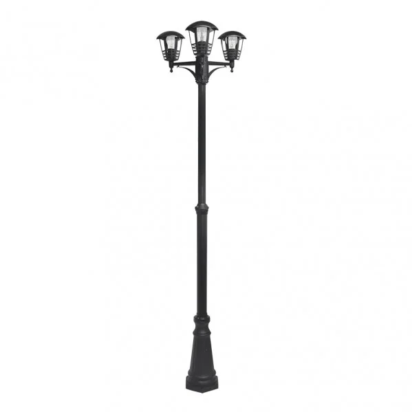 Farola de Exterior para Jardín Negro Aluminio / Policarbonato 3xE27 IP44