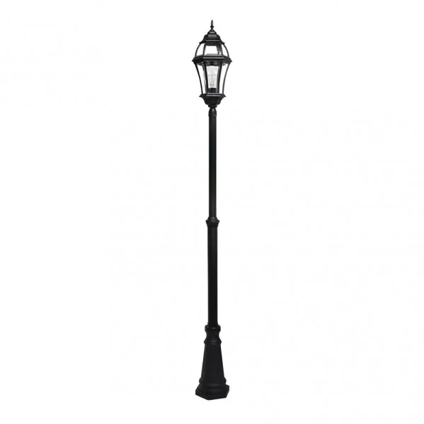 Farola de Exterior para Jardín Negro Aluminio / Cristal 1xE27 IP44
