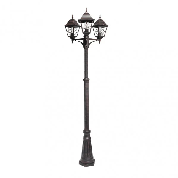 Farola de Exterior para Jardín Marrón Aluminio / Cristal 3xE27 IP44