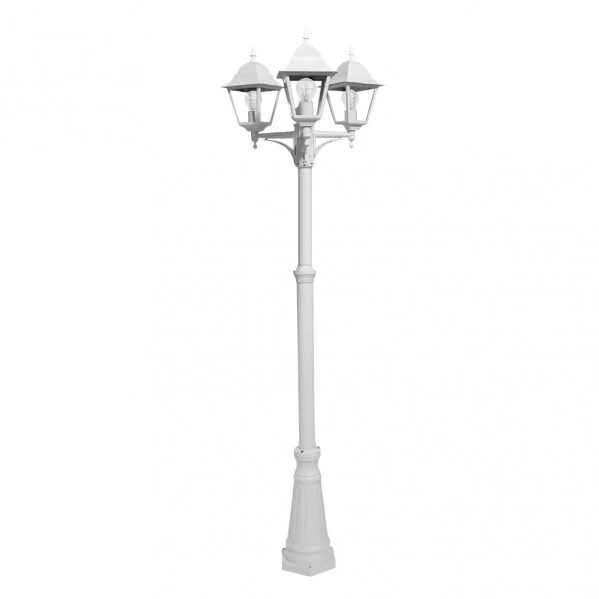 Farola de Exterior para Jardín Blanco Aluminio / Cristal 3xE27 IP44