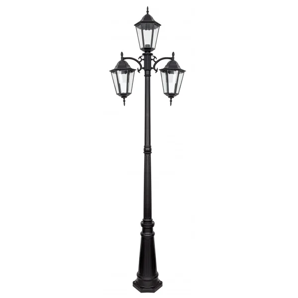Farola de Exterior para Jardín Negro Aluminio / Cristal 1xE27
