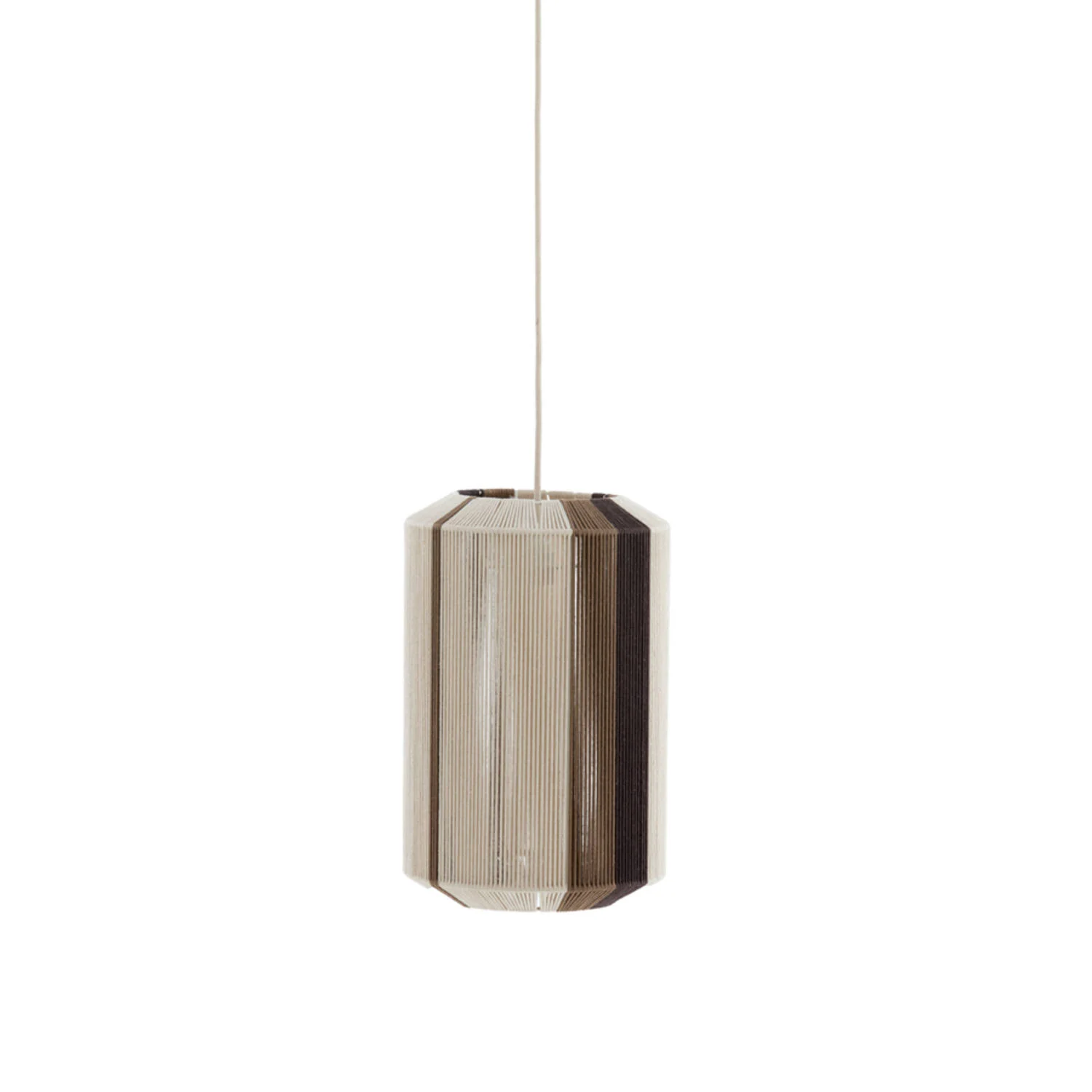 Lámpara colgante cilíndrica beige con rayas Light & Living Kozana