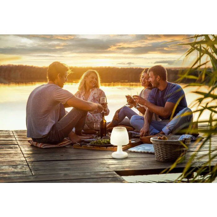 FHL easy Barletta Lámpara de mesa LED Blanca, 1 luz, Cambia de color