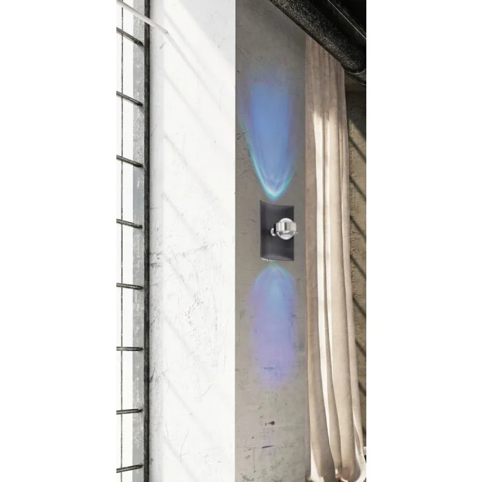 Fischer & Honsel Bondy Aplique LED Negro, 1 luz, Cambia de color