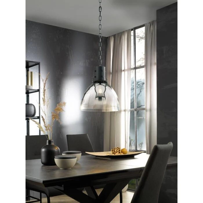 Fischer & Honsel Londo Lámpara Colgante Negro, 1 luz