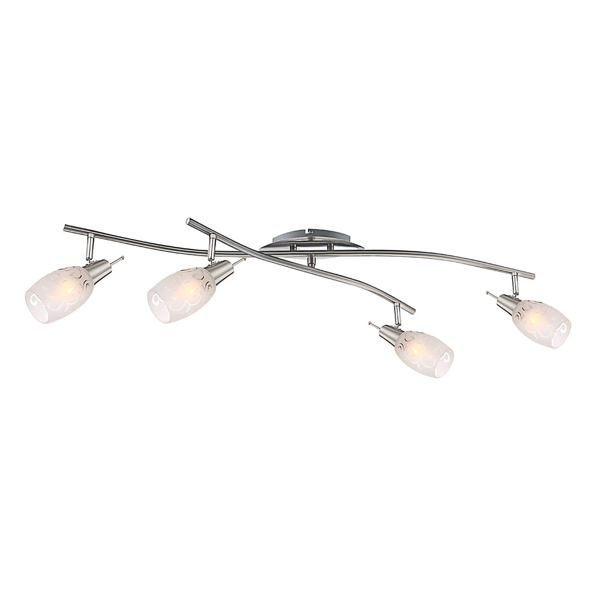 Foco de 4 luces cromo/níquel vidrio opal diseño floral Globo Florita