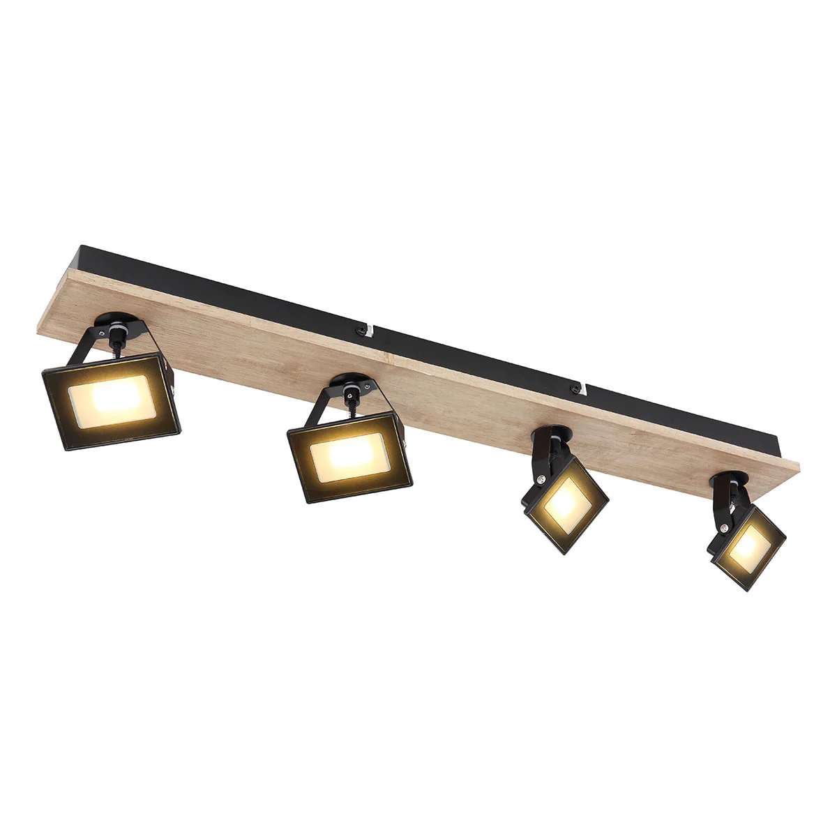 Foco de 4 luces giratorio estilo rural marrón/negro Globo Joya