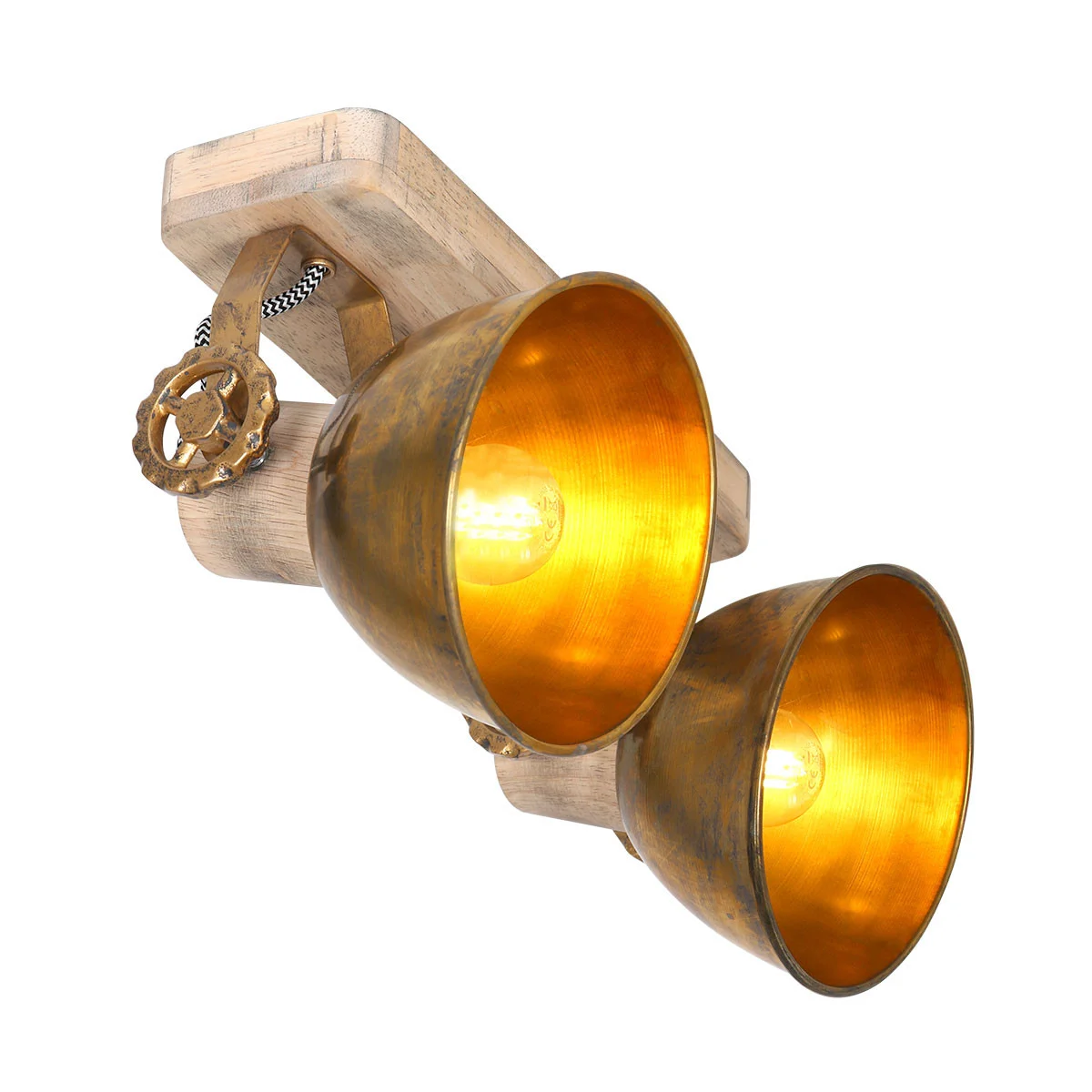 Foco de dos luces bronce Mexlite Gearwood