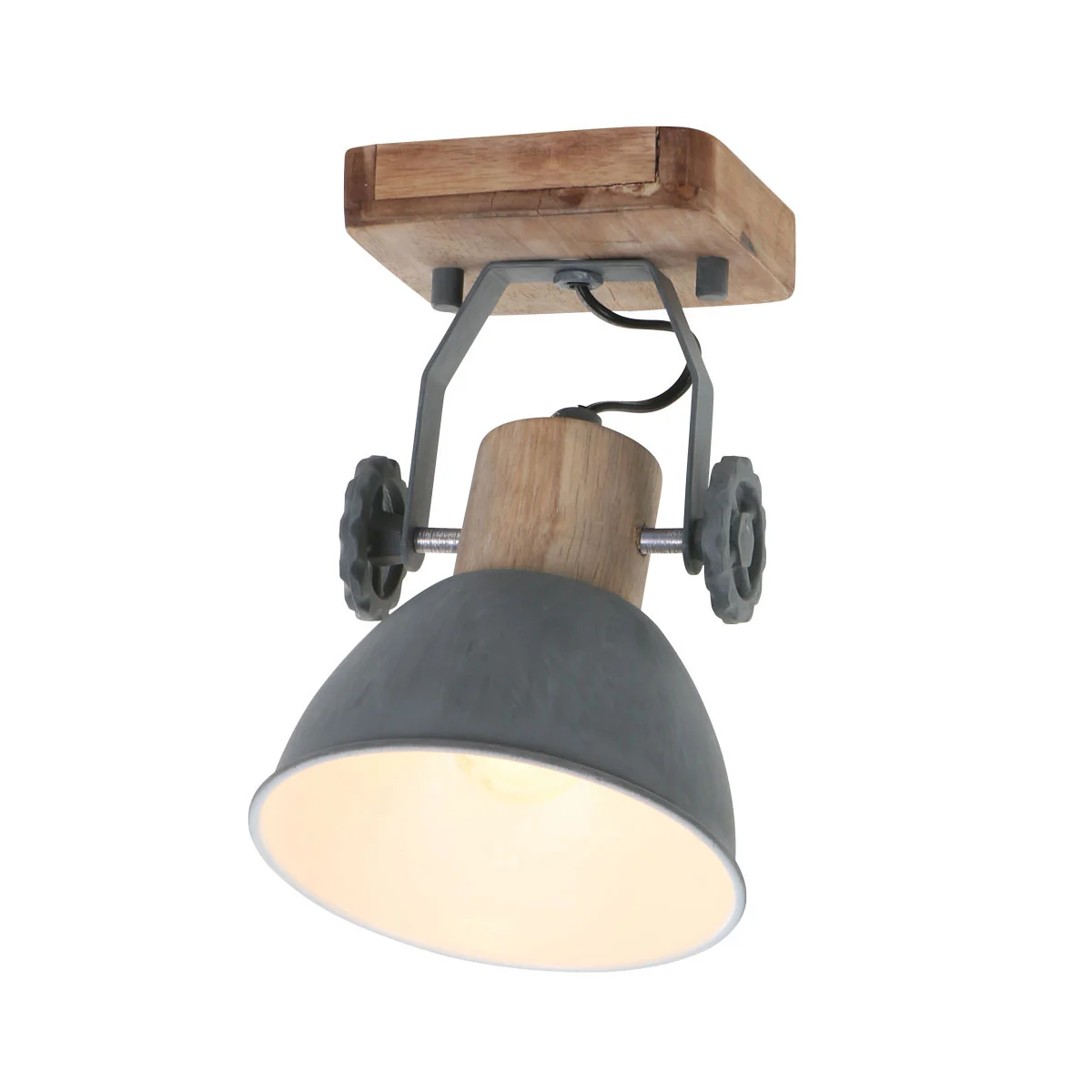 Foco de madera Mexlite Gearwood gris