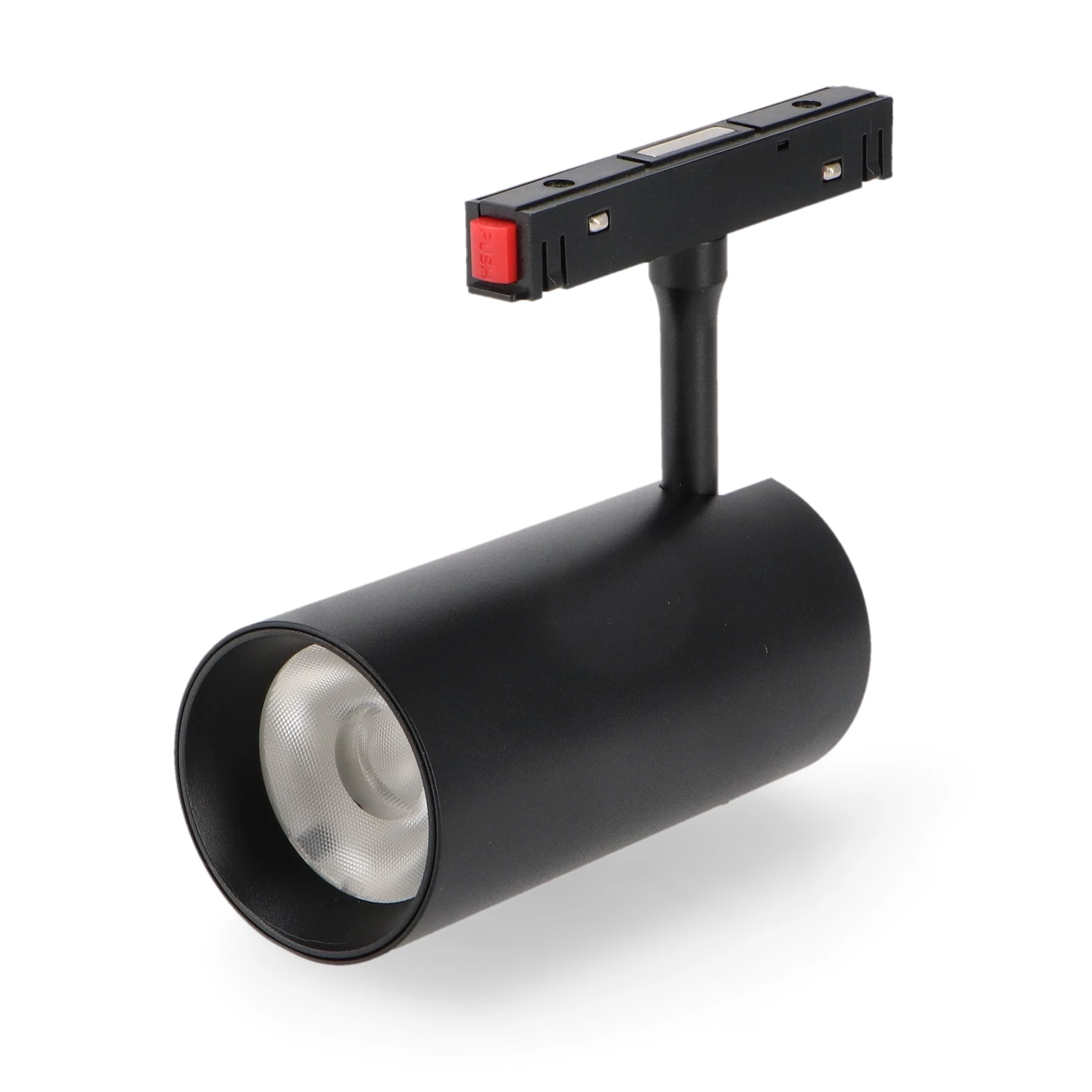 Foco LED Negro 20W para Carril Magnético Detail Chip Osram 48V Monofásico CRI 90 UGR 17 Serie Detail