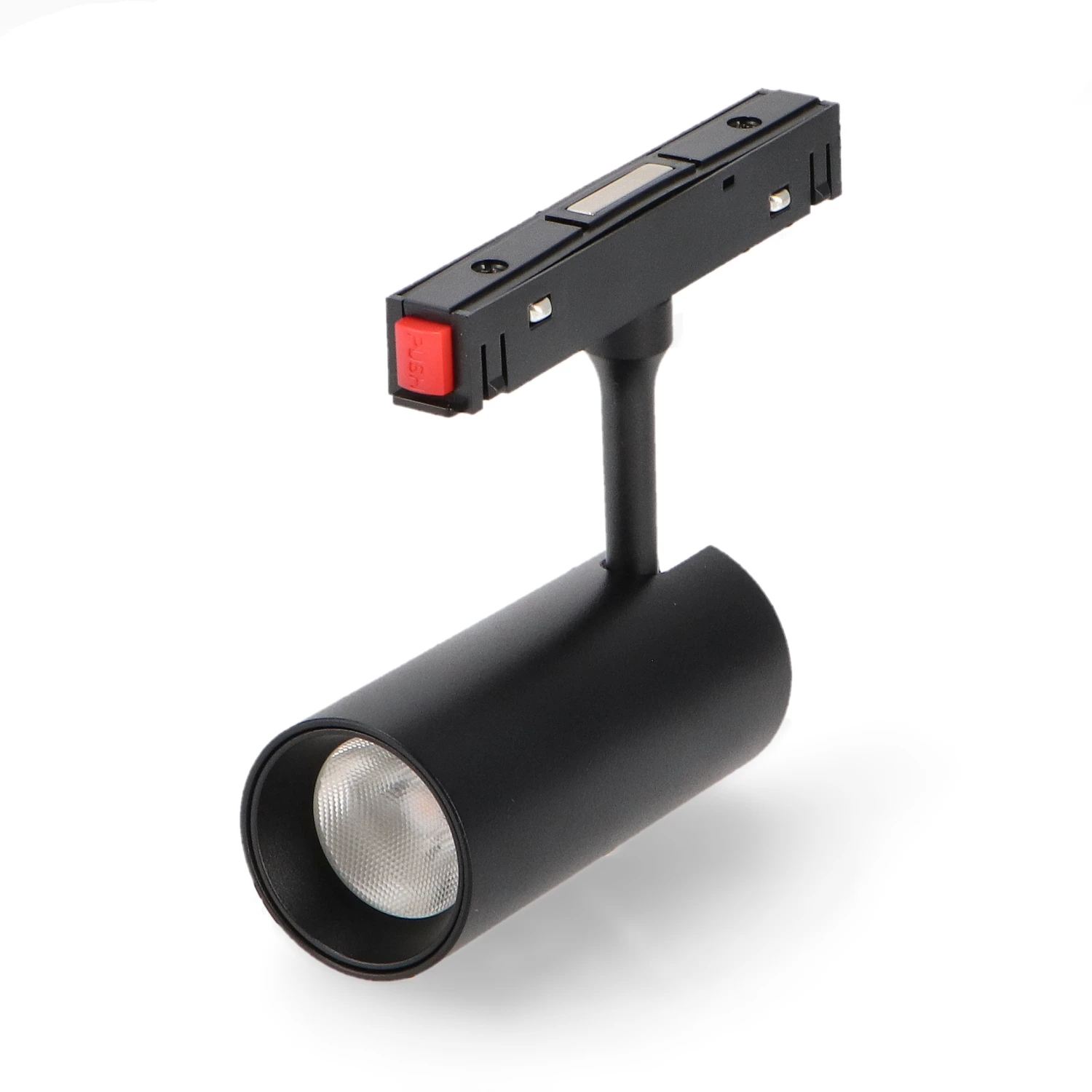 Foco LED Negro 7W para Carril Magnético Detail Chip Osram 48V Monofásico CRI 90 UGR 17 Serie Detail