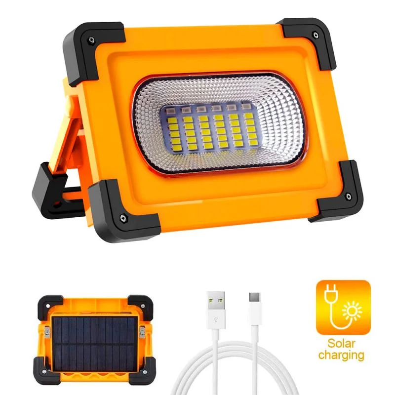Foco Proyector Solar LED Portátil 30W Orientable IP66 + Función Power Bank