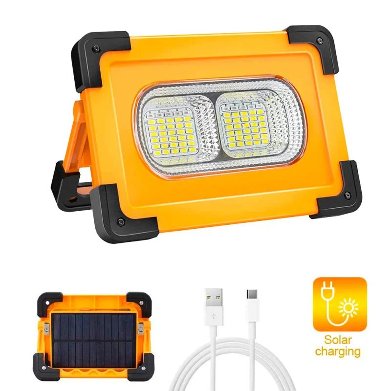 Foco Proyector Solar LED Portátil 50W Orientable IP66 + Función Power Bank