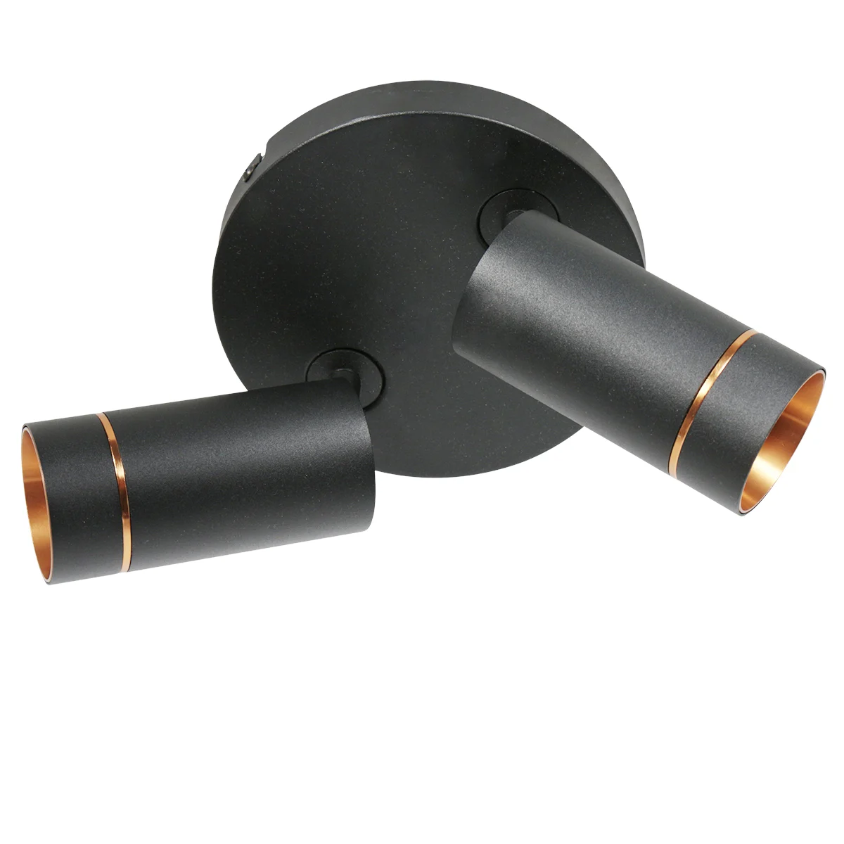 Foco de techo negro de 2 luces con focos GU10 ajustables Steinhauer Downlume