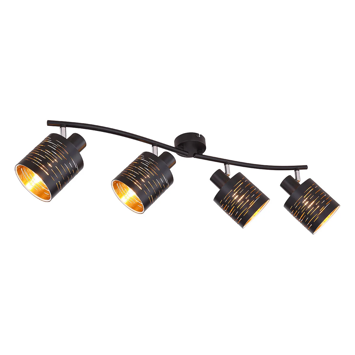 Focos de metal negro retro Globo Tunno