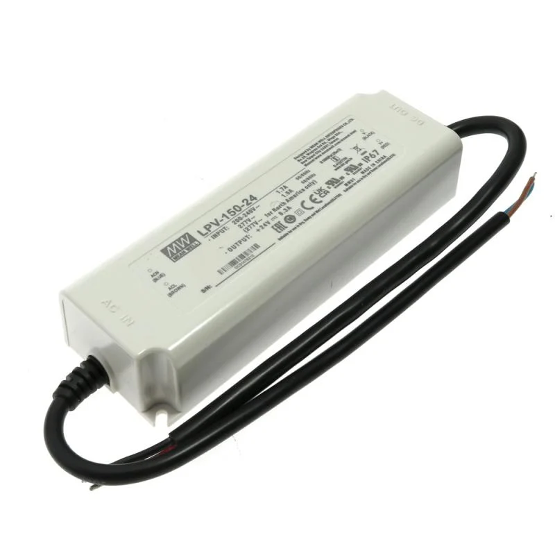 Fuente de alimentacion para tiras LED Mean Well 150W 24VDC IP67 LPV-150-24