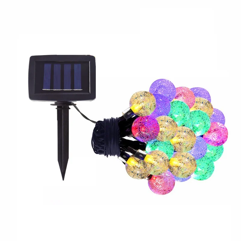 Guirnalda Solar LED de Bombillas Cable Negro 0.4W 20LEDs IP44 (5 Metros)