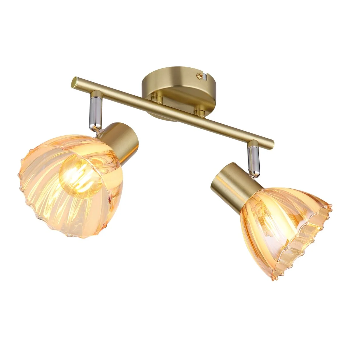 Foco elegante en bronce con pantalla redonda Zachery