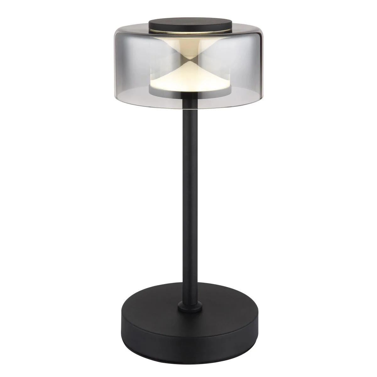 Lámpara de mesa negra mate con pantalla de vidrio Belinda