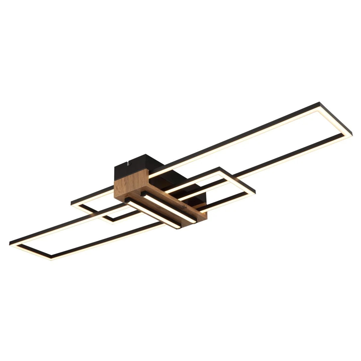 Lámpara de techo moderna con acabado de madera y metal Dakari