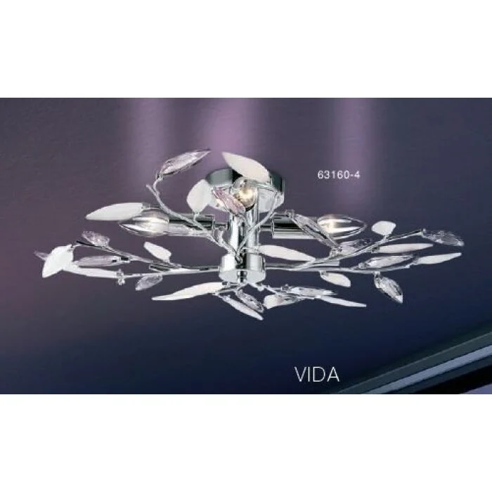 Globo VIDA Lámpara de techo Cromo, 4 luces