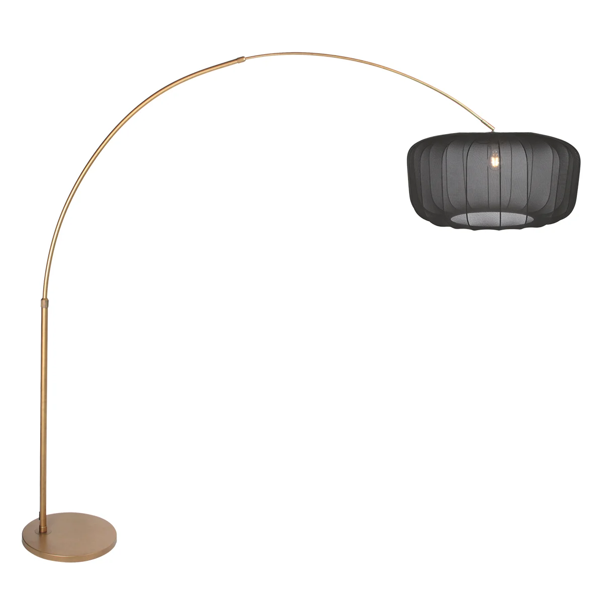 Lámpara de pie arqueada crema en bronce Steinhauer Sparkled Light