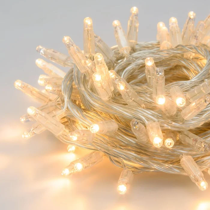 Guirnalda LED Cable Transparente 8 Funciones 3.6W 100LEDs IP44 (10 Metros)