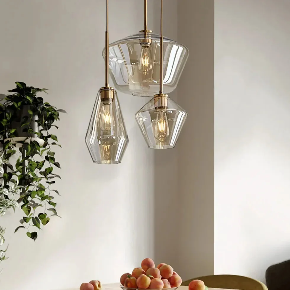 Lámpara colgante de vidrio estilo moderno y minimalista