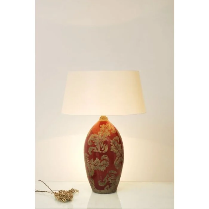 Holländer TOULOUSE Lámpara de mesa Marrón, oro, Rojo, 1 luz