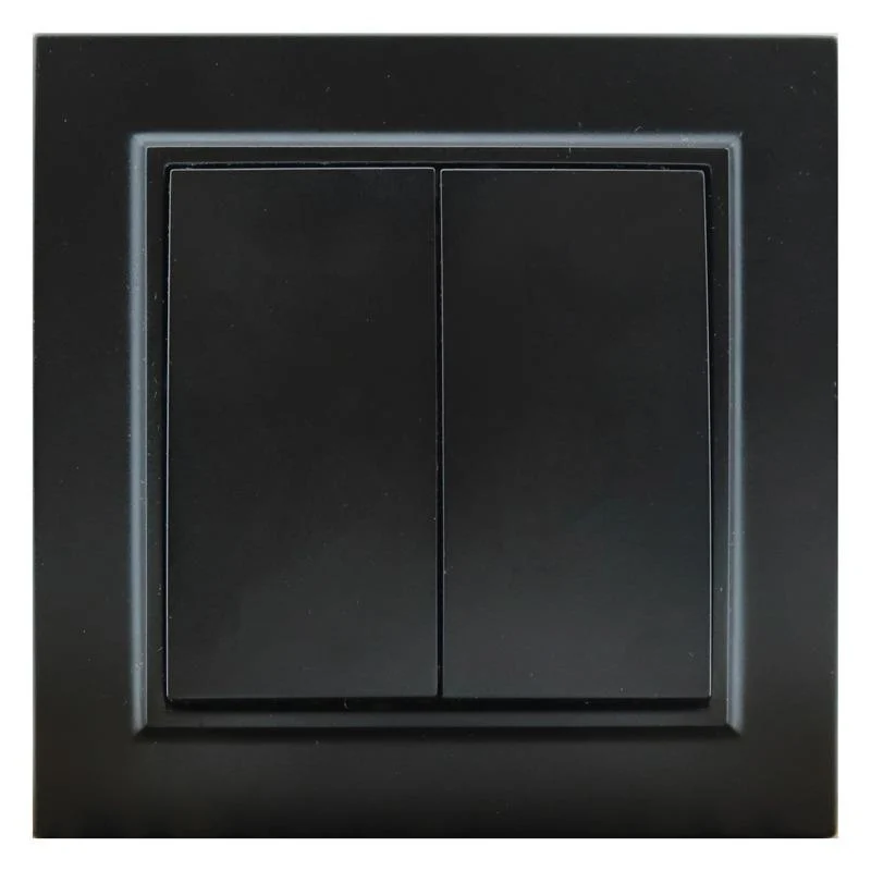 Interruptor Empotrable Doble Negro Marco Incluido IP20 Serie wLine