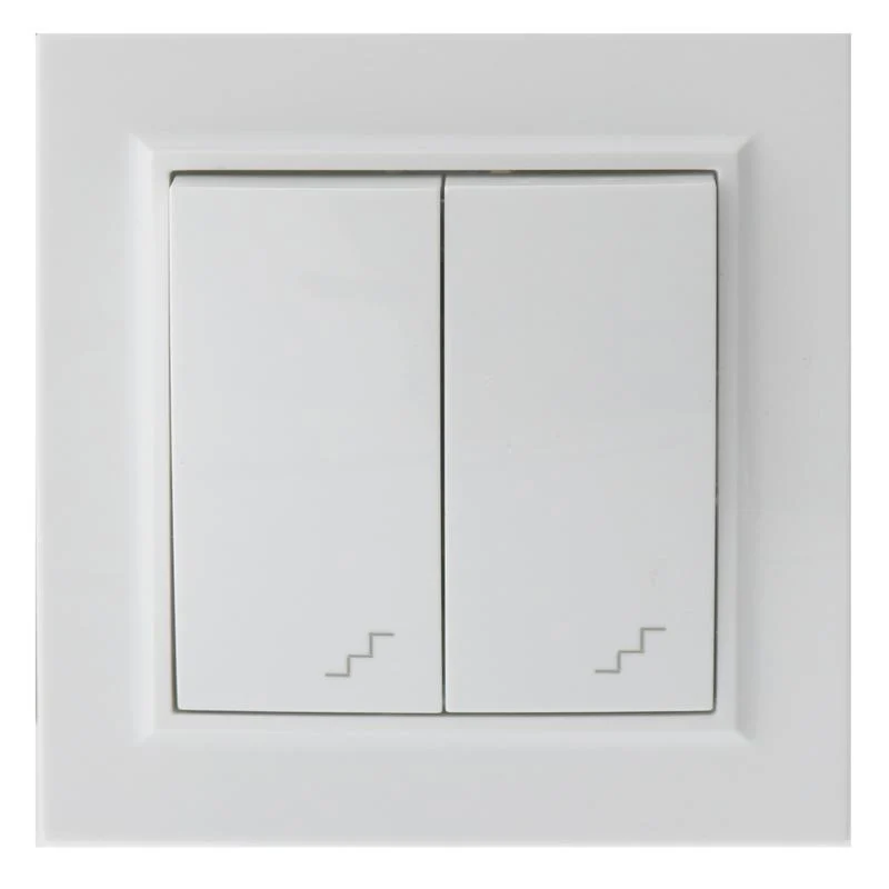 Interruptor Empotrable Doble Conmutado Blanco Marco Incluido IP20 Serie wLine