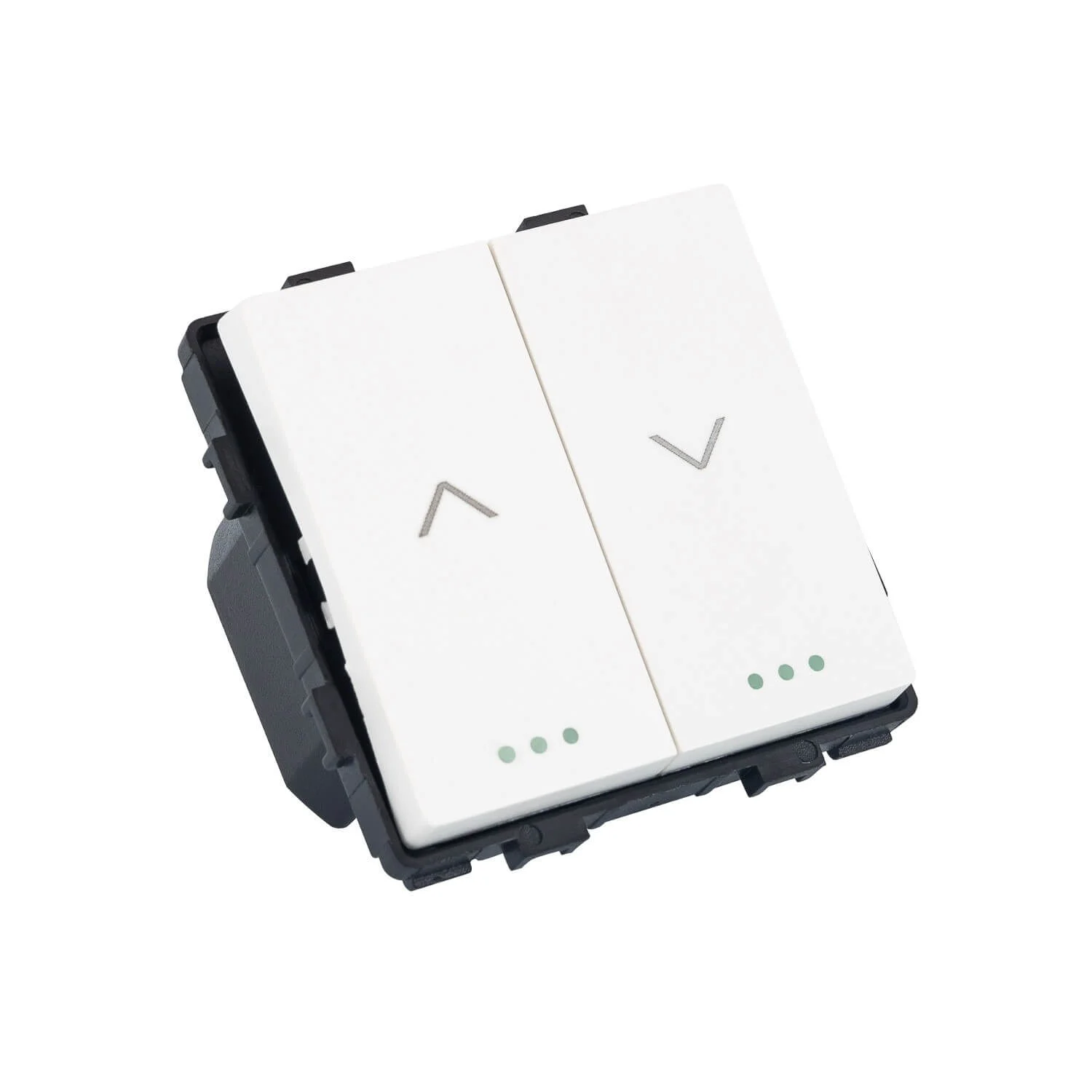 Interruptor Empotrable Doble Pulsador Blanco para Persianas Automáticas Serie Modern