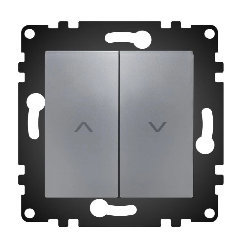 Pulsador Empotrable Doble Pulsador Gris Para Persianas Automáticas IP20 Serie wLux