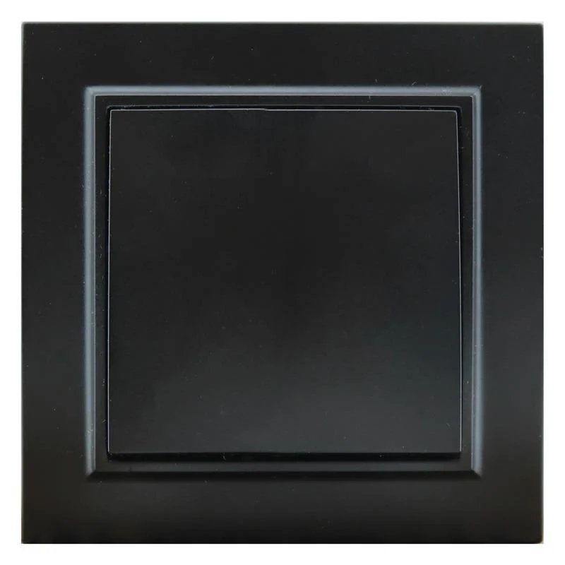 Interruptor Empotrable Simple Negro Marco Incluido IP20 Serie wLine