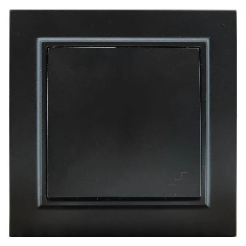Interruptor Empotrable Simple Conmutado Negro Marco Incluido IP20 Serie wLine