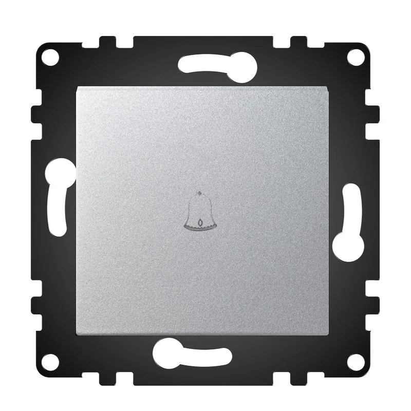 Interruptor Empotrable Simple Pulsador Gris Timbre IP20 Serie wLux