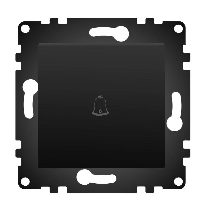 Interruptor Empotrable Simple Pulsador Negro Timbre IP20 Serie wLux