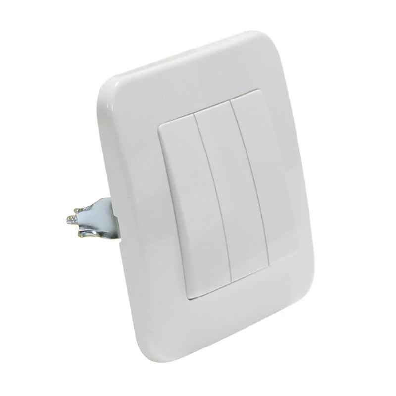 Interruptor Empotrable Triple Blanco Basic Marco Incluido