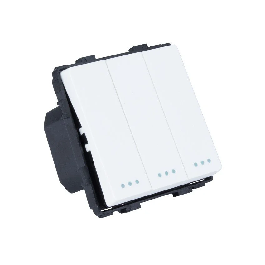 Interruptor Empotrable Triple Blanco Conmutado Serie Modern