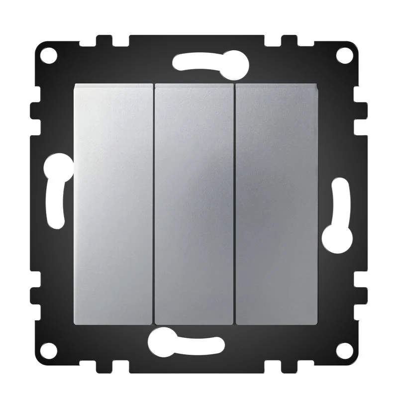 Interruptor Empotrable Triple Gris IP20 Serie wLux