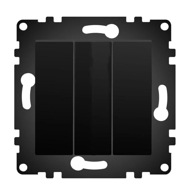 Interruptor Empotrable Triple Negro IP20 Serie wLux