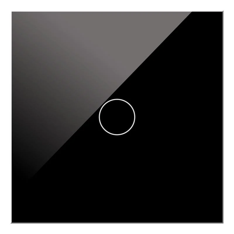 Interruptor Táctil de Cristal Negro Empotrable Conmutado Simple + Mecanismo