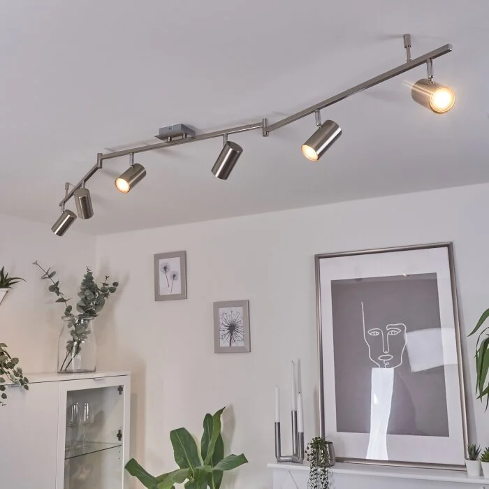 Javel Lámpara de Techo Cromo, Níquel-mate, 6 luces