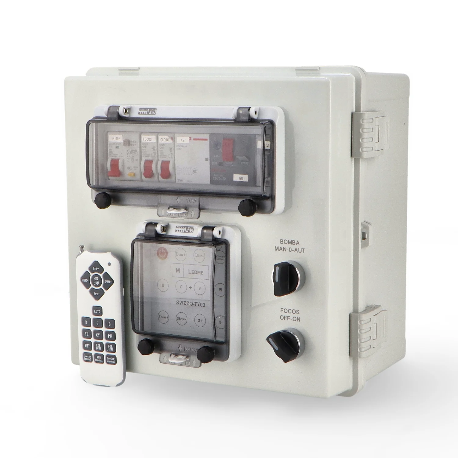 Cuadro Eléctrico Premontado para Piscina de 1 Cv con Transformador 60W AC y Controlador Incluido