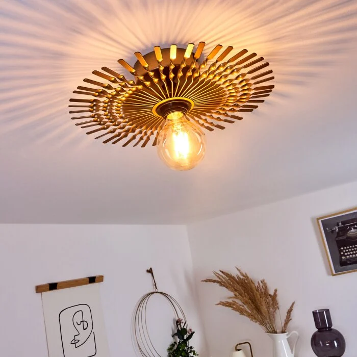 Julie Lámpara de Techo dorado, Negro, 1 luz