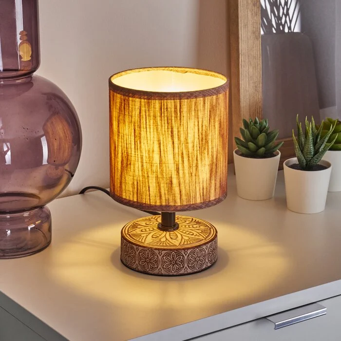 Kigombo Lámpara de mesa Marrón, 1 luz